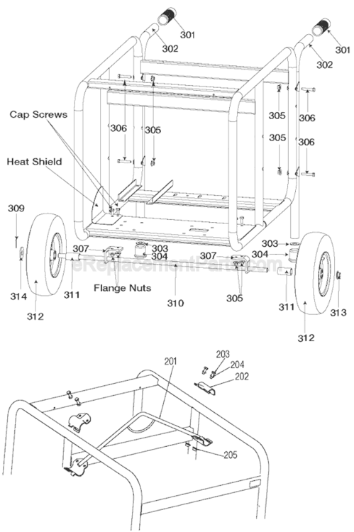 Page E Diagram and Parts List for H1000IS-W Type 0 Porter Cable Generator
